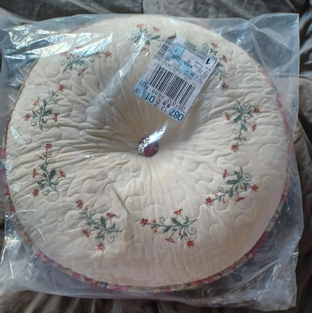 Reversible floral Boho farmhouse floor Pillow or cushion for stool